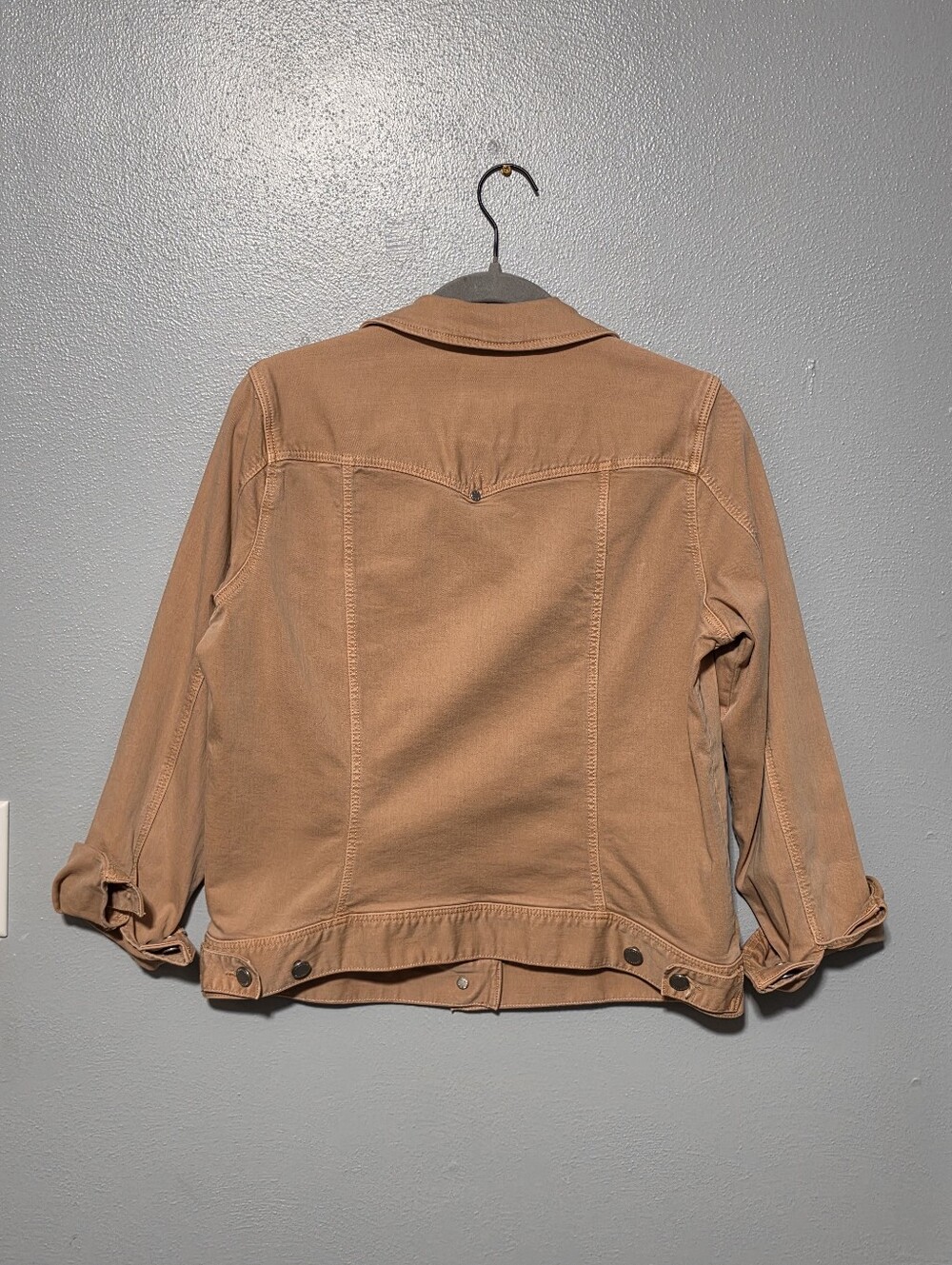 LIVERPOOL Denim Jacket Womens Medium Peach Pink Stretch Casual Minimalist - Picture 4 of 6